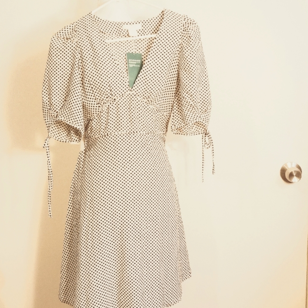 H&M Dress white/black polka dot    XXS